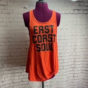 Soulcycle east coast soul orange tank top size large